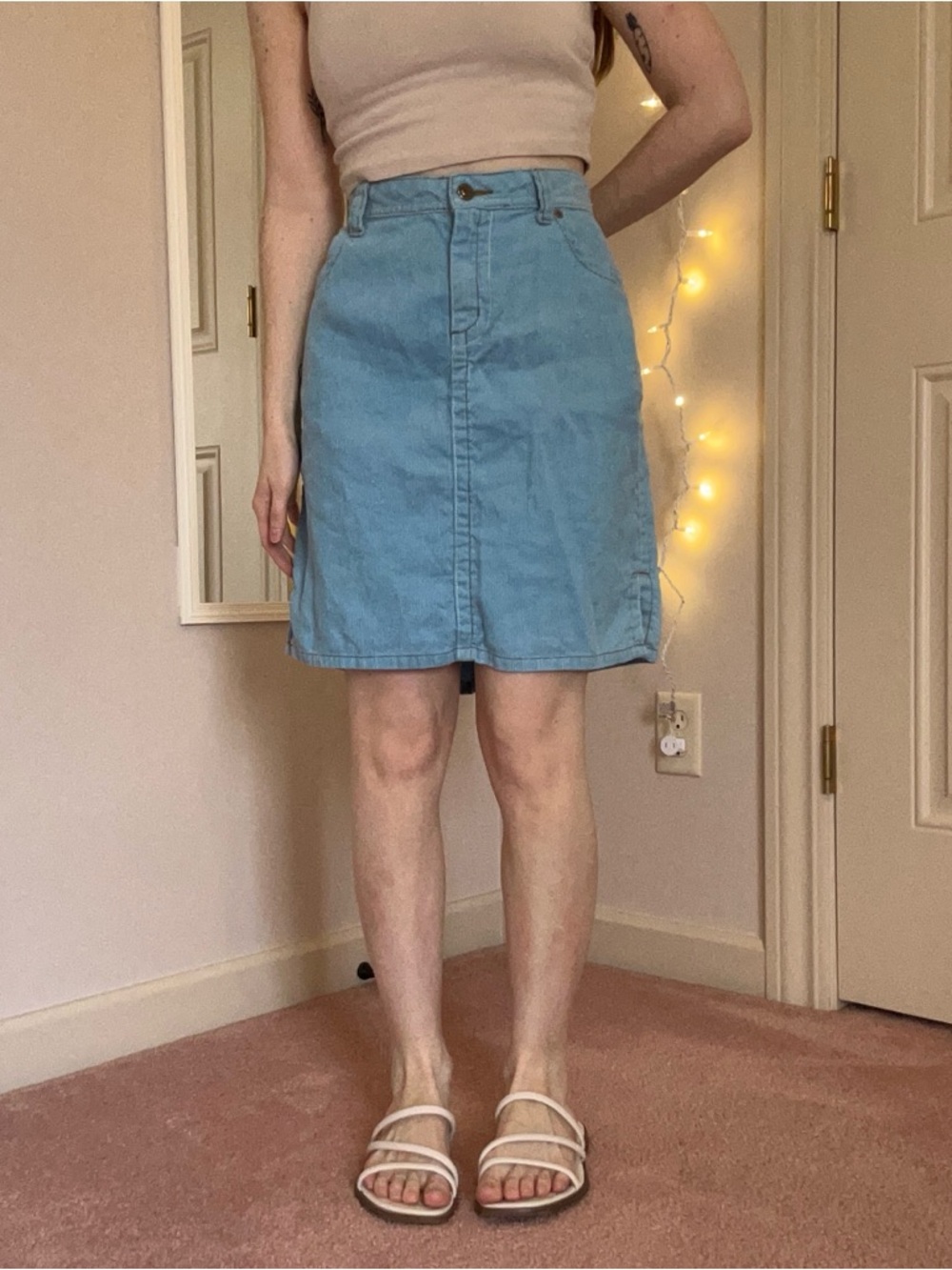 Y2K Blue Corduroy Mini Skirt